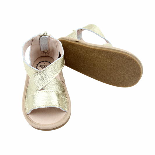 Luxe Leather Sandals- Gold