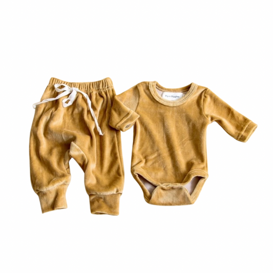 Velour Bodysuit and Harem Pant