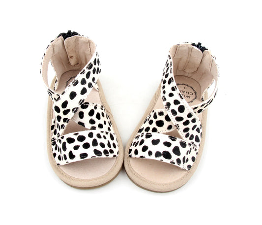 Luxe Leather Sandals- Black & White